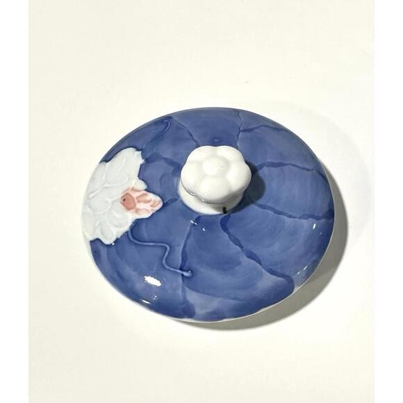 Japanese Aoi Hana Kyusu Teapot Blue Porcelain Teapot with Handle - Picture 5 of 10